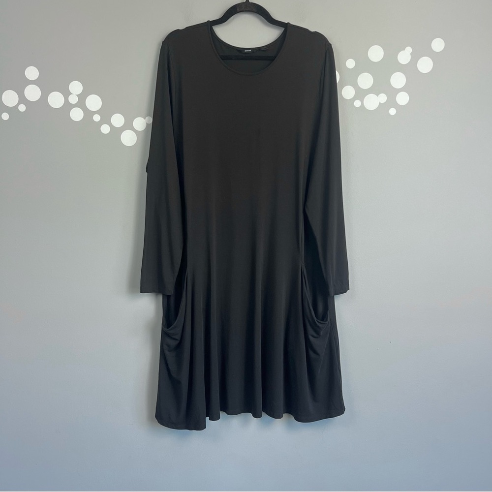 Betabrand Long Sleeve Swing Dress Size XL Modal Silk Pockets